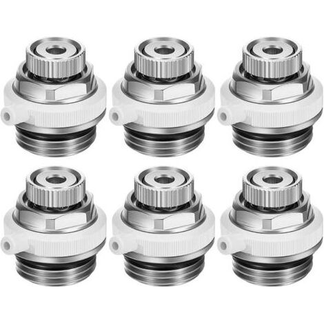 (6Pcs)Vanne de Purge de Radiateur Automatique Radiateur de Ventilation de 1/2 Pouce Soupape d'Évacuation d'Air Évent Automatique à Couper en Laiton Vanne de Radiateur à Purge Automatique (1/4)