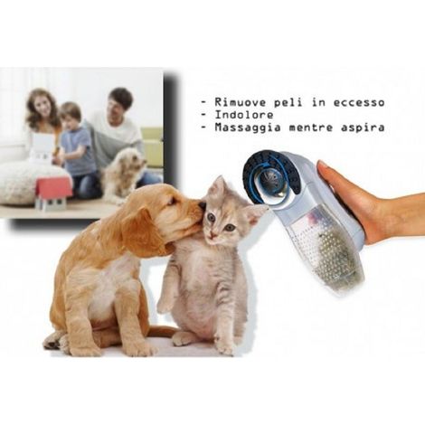 Trade Shop - Tosatrice 2in1 Rimuove Peli In Eccesso Massaggia Per Cane Gatto Shed Indolore -