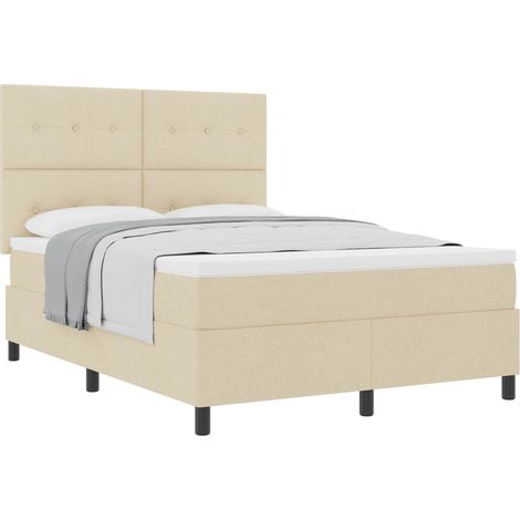 Maison Exclusive - Letto a molle con materasso Crema 140 x 190 cm Tessuto