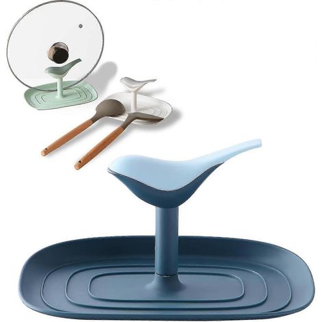 Repose-cuillère et porte-couvercle, support anti-gouttes pour plusieurs ustensiles, support pour couvercles de casseroles, cuillères, spatules et pinces (1/5)