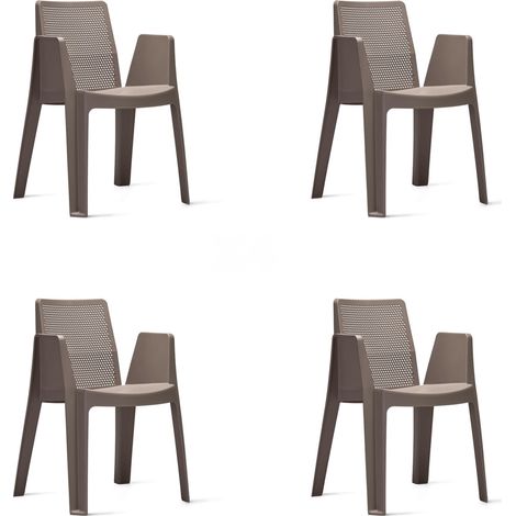 garbar PLAY Set 4 Silla Con Brazos Interior, Exterior Chocolate (1/5)