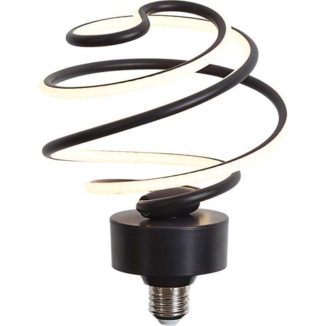 QAZQA E27 LED Deko-Glühbirne Schwarz Spirale 6W 370 lm 3000K