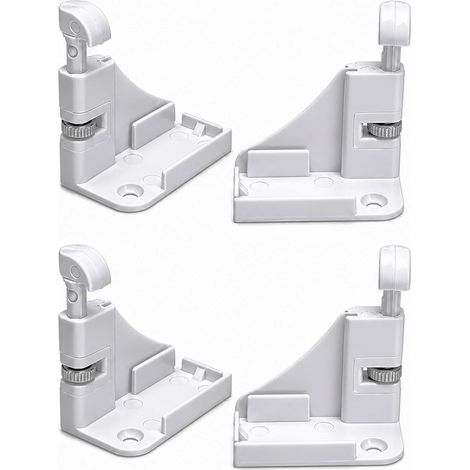 Retenues pour moustiquaire enroulable - Attache avec frein réglable et écrou - Butées de rechange pour moustiquaire - Compatible avec fenêtres et portes (blanc, 2 jeux) (1/5)