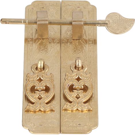 Poignées de porte d'armoire en cuivre pur, style rétro chinois, ornées de fleurs de prunier, d'orchidées, de bambou et de chrysanthèmes. (1/5)