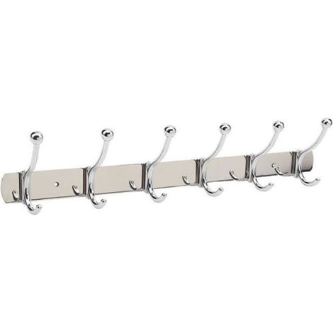 Patere murale porte manteau Patere Murale 6 crochet Crochet Porte manteau Serviette Patere en Inox pour salle de bain (1/3)
