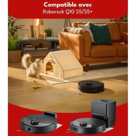 15 Pièces de Rechange pour Roborock Q10 S5/Q10 S5+ Aspirateur Robot, Kit d'Accessoires Comprenant 1 Brosse Principale, 4 Brosses Latérales, 4 Filtres HEPA, 4 Tampons de Nettoyage, 1 Brosse (1/3)