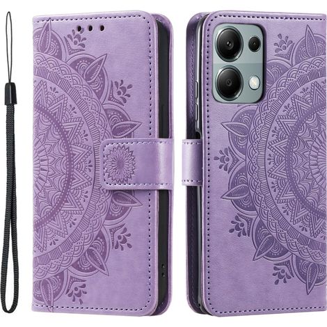 Funda tipo libro para Xiaomi Redmi Note 13 Pro 4G / Poco M6 Pro 4G, Mandala Flower, Morado (1/5)