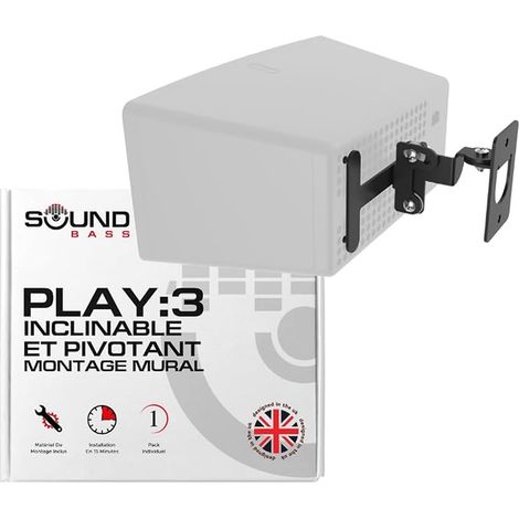 Sound bass Wall Bracket Black, Tilt (1/5)