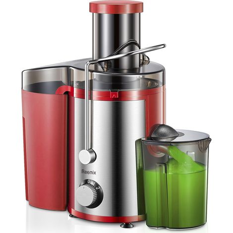 Centrifugeuse Extracteur de Jus, Centrifugeuse Fruits et Legumes à 2 Vitesses, 65 MM Large Bouche, Pieds Antidérapants, Brosse de Nettoyage Incluse (Rouge, 800W) (1/5)