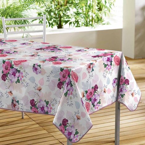 Nappe Toile Cirée "Rossana" 140x300cm Rose (1/2)