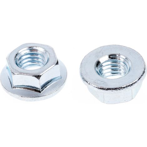 Ecrou hexagonal à collerette de diamètre 11.8mm, M5, Acier Galvanisé brillant ( Prix pour Sachet de 100 )