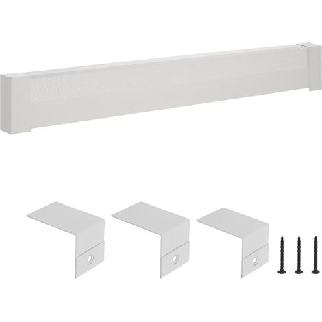 VEVOR Cache pour Plinthe Chauffante, Serie Basic, Couvercle pour Chauffage Electrique Standard, 1,83 m, Ventilation et Chaleur Efficaces, Cache de Remplacement en Acier pour Chambre a Coucher, Blanc