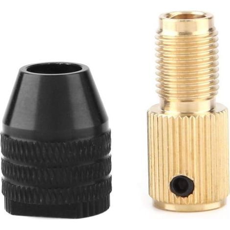 Mini portabrocas autoajustable, mini portabrocas para taladro con capacidad de sujeción de 0,3 a 3,4 mm (orificio de 5 mm), accesorios de pinza para mini taladro eléctrico, para eje de motor (1/5)
