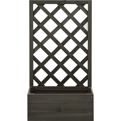Maison Exclusive - Garten-Spalier mit Blumenkasten Grau 50x25x90 (1/5)