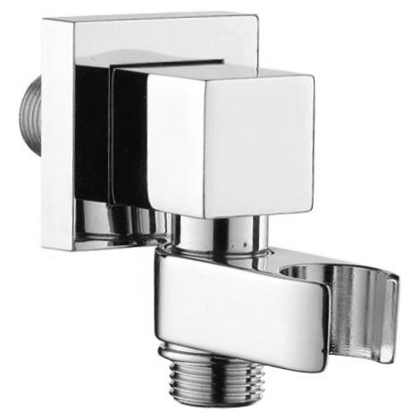 PRESA ACQUA QUADRA A MURO C/SUPPORTO PER DOCCETTA IN OTTONE CROMATO 1/2   BOSSINI SRL