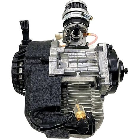 Moteur, 49cc 2 Temps, Démarrage par Tirage, Noir (1/5)