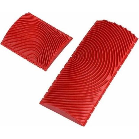 Lot de 2 DIY M-Forme Outil de Peinture en Caoutchouc Murale Veinure Grain de Bois Boisette Peigne Decor Art (1/5)