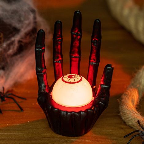 Skeleton Hand - Battery Operated LED Nightlight - Halloween Decoration - Home Party Tabletop Use - 1 Piece (1/5)