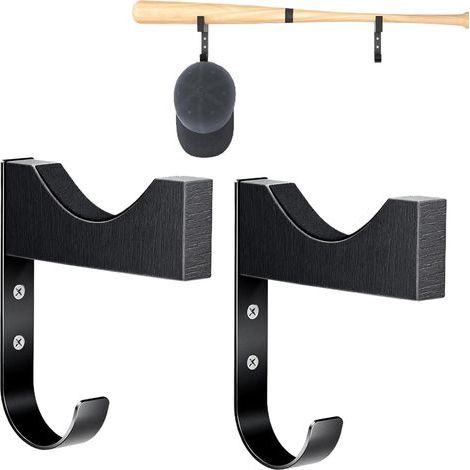 Porta mazze da baseball da parete, mensola portaoggetti con gancio. Ideale per soggiorno, garage, veranda, casa, ufficio, dormitorio, club, cantina, corridoio. (1/5)