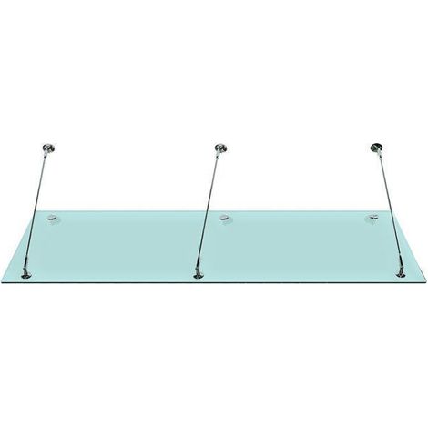 Glaswerk Westfalen - (3STR) 230x90 cm Milchglas Glasvordach inkl. Halter (1/5)