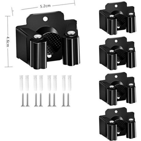 Accroche Balai Mural, Porte Balais Mural, Support De Vadrouille Pour Salle De Bain Cuisine Bureau Jardin Garage -6 Pcs noi VENTOUSE (1/4)