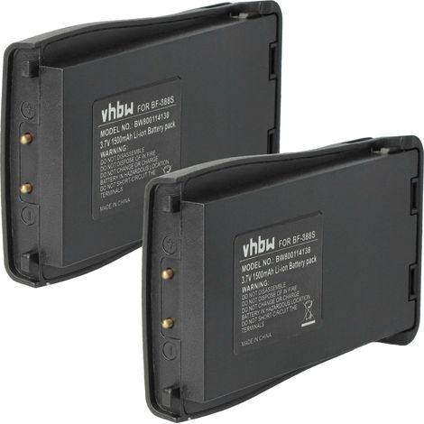 vhbw 2x Akku Ersatz für Baofeng BL-1 für Funkgerät, Walkie Talkie (1500 mAh, 3,7 V, Li-Ion)