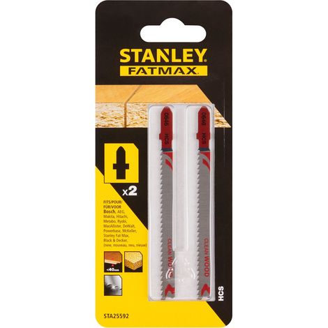 Hojas HCS para sierra de calar para madera x2 73mm Stanley STA25592-XJ