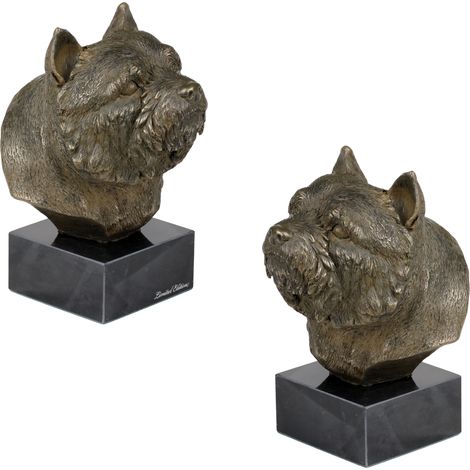 Norwich Terrier - statuetta di cane, busto su base di pietra, scultura, trofeo per una mostra canina di Art-Dog (1/5)
