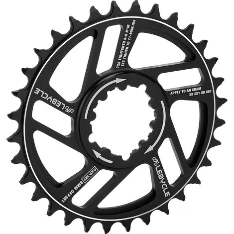 Plateau Lebycle VTT GXP 32T à fixation directe, en alliage d'aluminium, déport de 3 mm, noir (1/5)