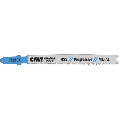 JT123X-5 5 LAME SEGHETTO X METAL HSS 100x1.2-2.6x21-10TPI(DIRIT/FINE) (1/4)