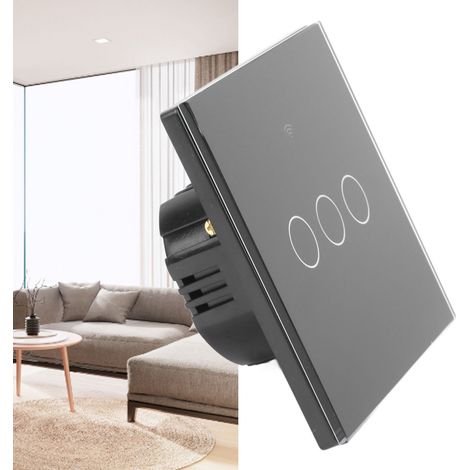 Tuya Smart WiFi Switch, europäischer Standard 86, Typ 3, Ein-Draht-Version, schwarz (1/5)