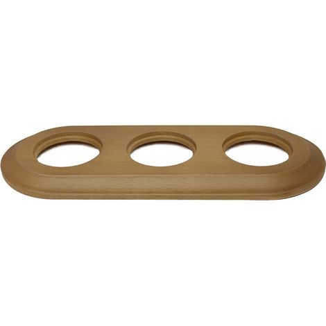 Marco triple para empotrar de madera clara