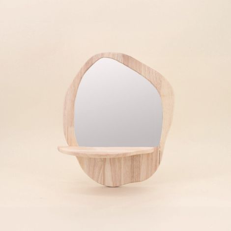 Miroir étagère en bois 40x33cm