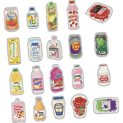 40 autocollants alimentaires mignons à personnaliser pour agenda, scrapbooking, bouteilles d'eau, ordinateur portable, téléphone, guitare, bagages et boissons.