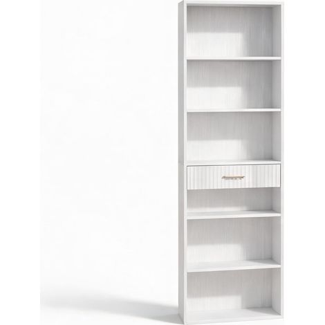 Meuble de rangement de bureau blanco en MDF 60 x 24 x 182 cm (1/5)