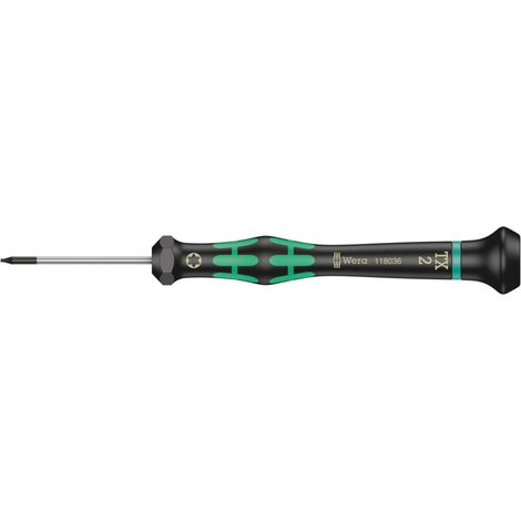 WERA TORX Elektronik-Schraubendreher 2067, T 2 x 40 mm, Rundklinge