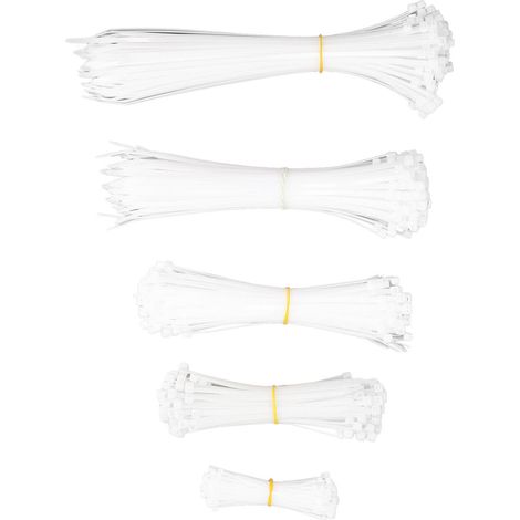 Lot de 600 colliers de serrage nylon auto-bloquants, tailles assorties 10-30cm, gestion des câbles, outil de fixation électrique, 4 tailles différentes (1/5)