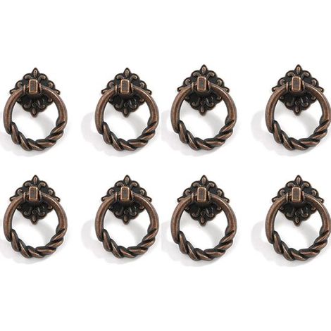 8 maniglie ad anello vintage antiche，maniglie ad anello retrò per cassetti，maniglie per mobili vintage，maniglie per cassetti a foro singolo (1/5)