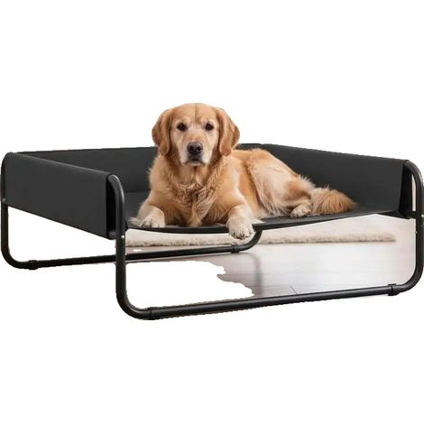 Cama elevada para perros, diseño refrescante, apta para interiores y exteriores, color verde militar. (1/2)