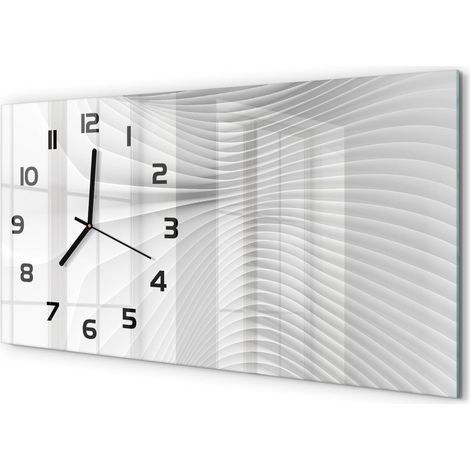 Horloge Murale Maison 60x30 cm Design Panoramique Salon Cuisine Bureau Lignes d'abstraction (1/5)