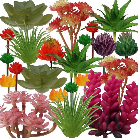 22 Pièces colorées Succulentes Artificielles Décoratives, Plantes Succulentes Artificielles Décoration De Bureau à Domicile (1/5)