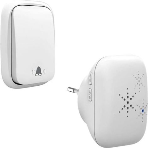 Wireless Doorbell without Battery Outdoor Waterproof IP 65 Snow Rain Humidity, white (1/5)
