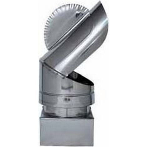 Fumaiolo Girevole Pappagallo in Acciaio Zincato - base quadrata - Attacco Maschio - 42x42 cm