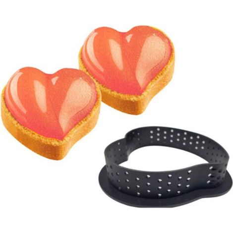 Cercle à mousse en plastique, moule à gâteau français DIY, outil de pâtisserie, moule à gâteau (forme de cœur) (1/3)