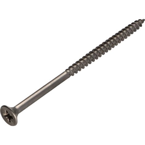 VBA Vis bois agglo Inox A2 Tête fraisée Pozi 5X90 Filetée sur 50-1 pièce (1/5)