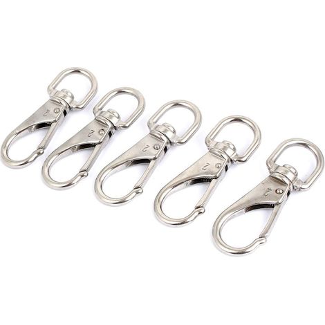 6mm Dicke Pivotant Eye Boot Schnappverschluss Haken Silver