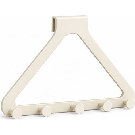 Appendiabiti da porta adesivo triangolare per camera color crema (1/5)