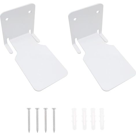 2 étagères flottantes en métal - 10,5 x 6 x 6,6 cm - Convient pour la maison et le bureau - Blanc - 10,5 x 6 x 6,6 cm (1/5)