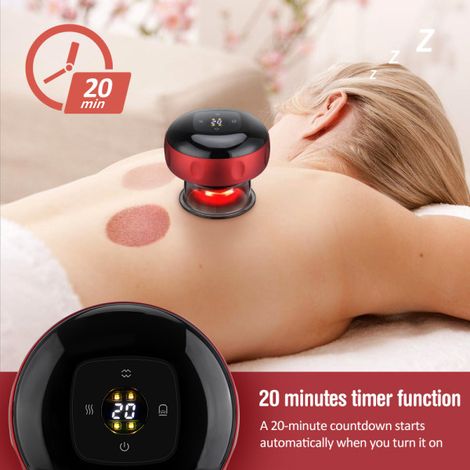 HONORNIC - Appareil de massage intelligent par ventouses, avec fonction de luminothérapie rouge et de ventouses électriques.