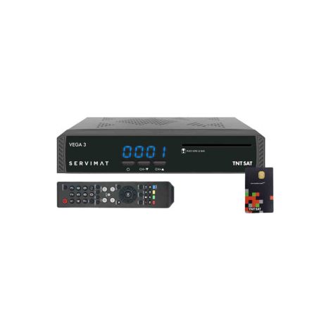 Récepteur TV satellite Full HD – Carte d'accès TNTSAT incluse – Réception multi-satellites – Fonction contrôle du direct – Servimat